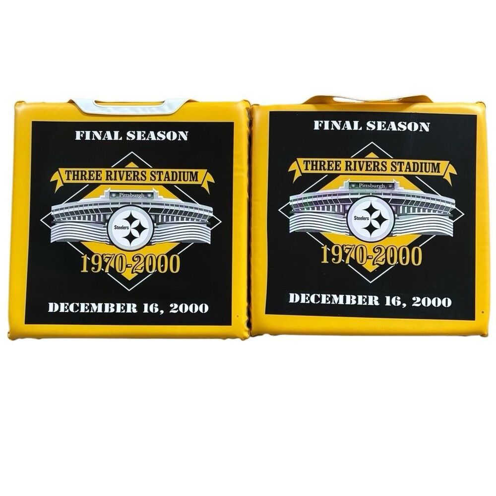 VTG Pittsburgh Steelers Three Rivers Stadium Final Season Seat Cushion Pair 2000